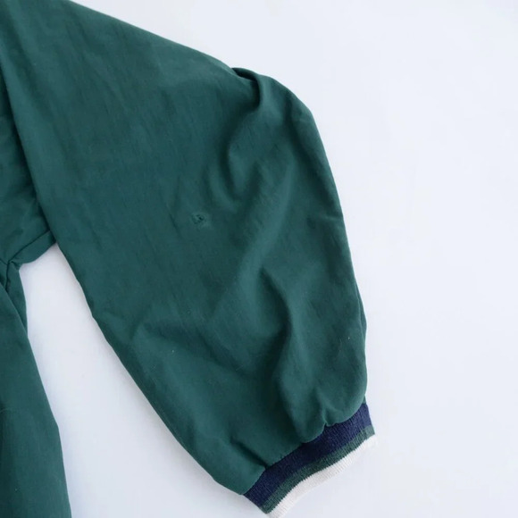 Vintage 90S Lee Sport Hunter Green Golfing Windbreaker Credit Union Logo Jacket - Picture 5 of 13